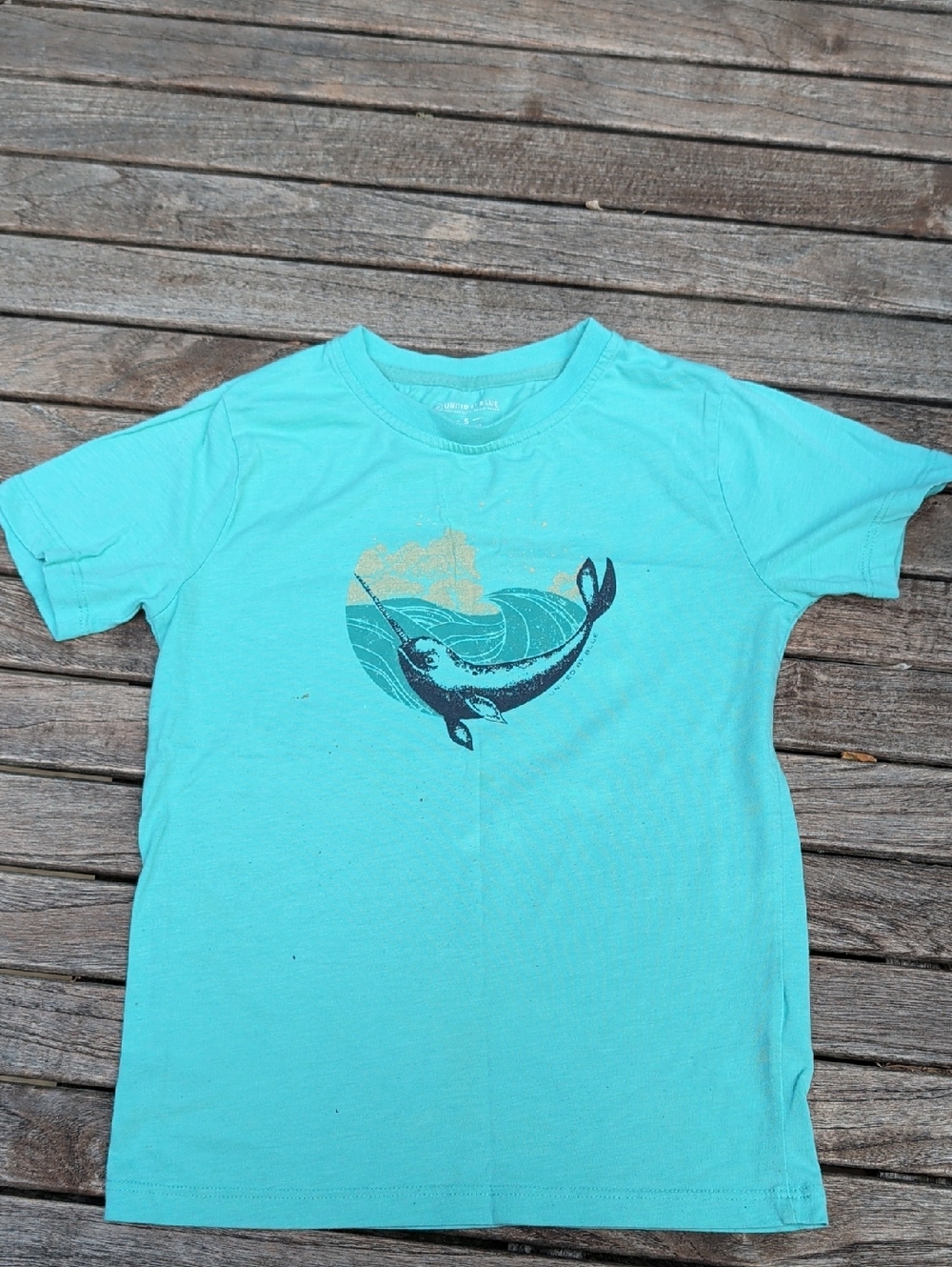 United By Blue Turquoise Narwhal Graphic Tee